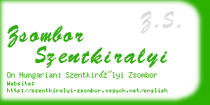 zsombor szentkiralyi business card